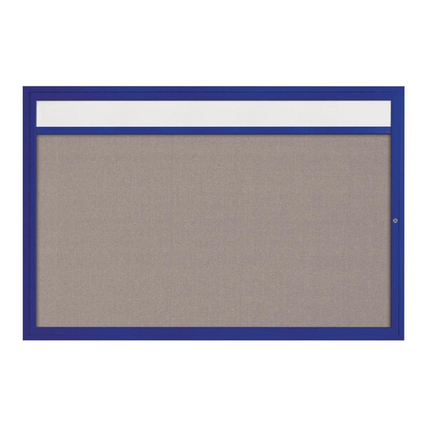 United Visual Products Slim Enclosed Corkboard, 36"x36", Satin Alum Frame/Surf UVEB3636-SATIN-SURF - main